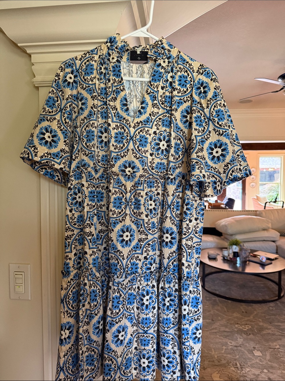 Tuckernuck Blue and White Floral Midi Dress